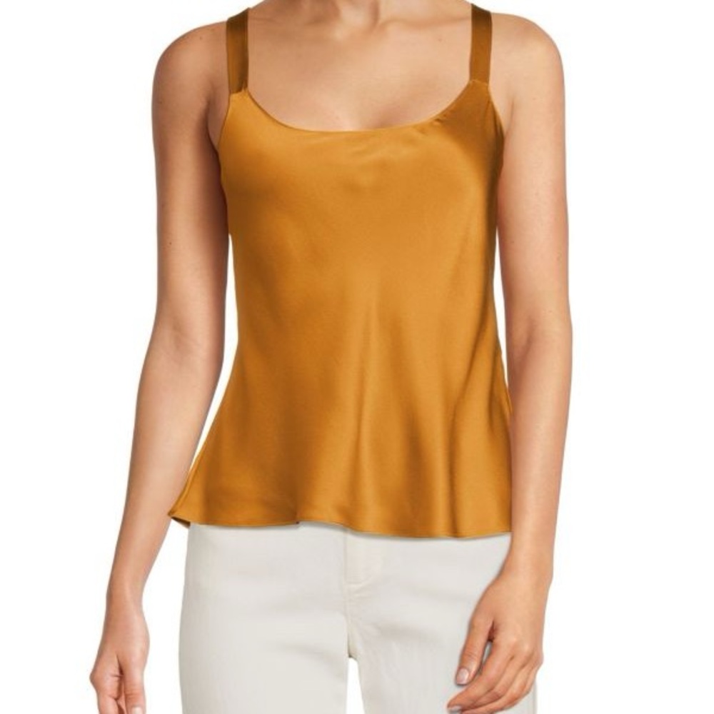 Vince Burnt Orange Silk Cami Top Camisole, Medium